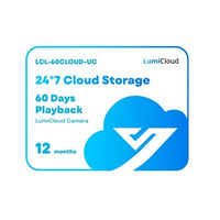 Luminys LCL-60CLOUD-UC LumiCloud 24/7 Storage, 60-Day Rolling Playback for (1) LumiCloud Direct-to-Cloud Camera, 1-Year
