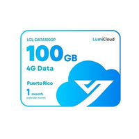 Luminys LCL-DATA100GP LumiCloud 4G Data 100GB Puerto Rico, 1-Month Data Plan