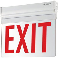 Mircom EL-7008RA Edge-Lit LED Exit Sign, Aluminum Housing, Red