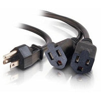 Middle Atlantic CG29805 16AWG 1-to-2 Power Cord Splitter, 1 NEMA 5-15P to 2 NEMA 5-15R, 3'