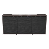 Middle Atlantic C3K3D1HA3D4ZPLBK C3 HPL Woodkit, 3 Bay, 32" High, Asian Night with Black Metalwave Doors, TAA Compliant
