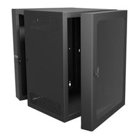 Middle Atlantic CWR-18-26PD4 CWR Series Data Swing Wall Rack with 4" Deep Plexi Door, 26" Deep, 18U RMS, Black