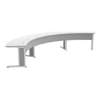 Middle Atlantic FM-TAR-1846430-D8W Forum Arc Conference Table for Up to 7 People, 184" Arc x 30" Seated Height, Light Finish