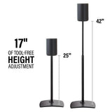 Sanus WSSE1A1-B2 Height-Adjustable Speaker Stand for Sonos Era 100 - Single (Black)