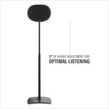 Sanus WSSE3A2-B2 Height-Adjustable Speaker Stands for Sonos Era 300 - Pair (Black)