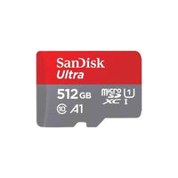 SanDisk SDSQUAC-512G-AN6MA Ultra Microsdhc Memory Card, 512GB, 150MB/S, C10, Uhs, U1, A1, Card W/ADAPTER