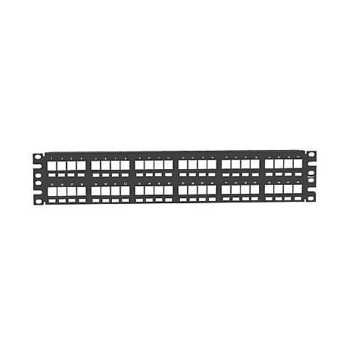 Panduit NKPP48FMY NetKey 48-Port Flush Patch Panel, RU, Black