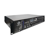 Vanco PA6X240 6-Channel Commercial Amplifier, (2) Mic Inputs, (3) RCA Inputs, Bluetooth, USB/SD Playback, 240W, 2U RS