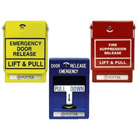 Potter 1000621-10 SPST Dual Action Weather Proof Pull Station, Text White