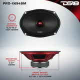 PRO-X 6X9" Mid-Range Loudspeaker with Bullet | 200W RMS 4-Ohm
