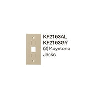 Hubbell KP2163AL KP Series 1-Gang, 3 Jack Openings Faceplate, Almond
