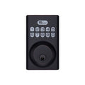 IQ IQDLK-PGOK-MB PowerG Smart Deadbolt with Key Override, Matte Black