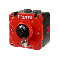 Federal Signal CP-PB-N-R-2-NFN-00-3 Push Button Call Point, Dual/Screw Terminal, 1/2 NPT, No Lift Flap, Red