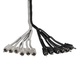 Level 2 RCA 100% Copper OFC Y Connector 2 MALE to 12 MALE 1.5 Feet - SILVER