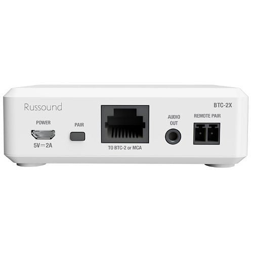 Russound BTC-2X MCA Series Bluetooth 5.1 Remote Transceiver, RJ-45, 3.5mm Audio Out and Remote Pairing Connections, White