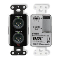 RDL DB-RN02 Wall-Mounted Mic / Line Dante Interface 0x2, Black