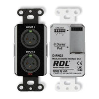 RDL DB-RN22 Wall-Mounted Bi-Directional Mic / Line Dante Interface 2x2
