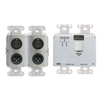 RDL DDS-RN42 Wall-Mounted Bi-Directional Mic / Line Dante Interface, 4x2, Stainless Steel