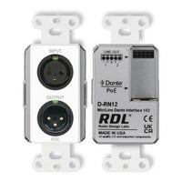 RDL D-RN12 Wall-Mounted Bi-Directional Mic / Line Dante Interface 1x2
