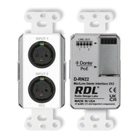 RDL D-RN22 Wall-Mounted Bi-Directional Mic / Line Dante Interface 2x2