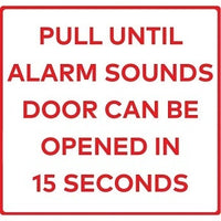 RCI BCDEP BCDE Series Building Code "15 Seconds" Sign, Printed on Plexiglass, 11"x10", Clear