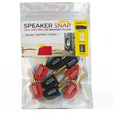 Speaker Snap SSBP8 High Connectivity Snap Lock Gold Plated Banana Plug Connectors, Compatible with 12 to 24 Gauge Speaker Wire, 4 Pairs