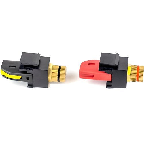 Speaker Snap SSKPB12 Keystone Binding Posts Snap Lock Connectors Compatible with 12 to 24 Gauge Speaker Wire, Black, 6 pairs