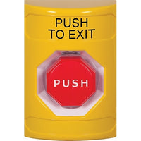 STI SS2008PX-EN Stopper Station Push Button, No Cover, Pneumatic Illuminated, 'PUSH TO EXIT' Label, Red