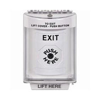 STI SS2340XT-EN Key-to-Reset Stopper Station with Horn, Indoor / Outdoor, Flush Mount, EXIT Label in English, White