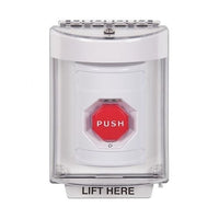 STI SS2349NT-EN Indoor / Outdoor Flush with Horn Turn-to-Reset Stopper Station with No Text, White