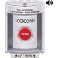 STI SS2384LD-EN Indoor / Outdoor Surface with Horn Momentary Stopper Station, 'LOCKDOWN' Label English, White