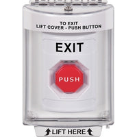 STI SS2338XT-EN Indoor / Outdoor Flush Pneumatic (Illuminated) Stopper Station with EXIT Label English, White