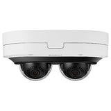 Hanwha PNM-7082RVD/KEX Series x 2MP Outdoor IR Multi-Directional Dome IP Camera, 3-6mm Motorized Varifocal Lens, White, TAA Compliant