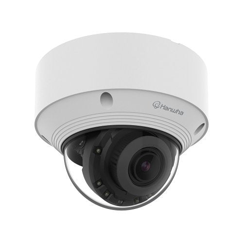 Hanwha QNV-C9083R Q-Series 4K AI IR Vandal Dome Camera 3.2-10.2mm Motorizes Varifocal Lens, White