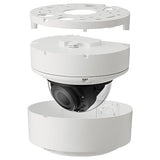 Hanwha XNV-C7083R/KEX Series 4MP Outdoor IR Vandal Dome IP Camera, 2.8-12mm Motorized Varifocal Lens, White, TAA Compliant