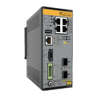 Hanwha HV-IE220-6GHXK90 Industrial Rugged Switch with (4) Gigabit Ethernet, Din Rail Mount, Poe++ and Optional (2)10Gb (SFP+) Uplink, 180W Total PoE Budget