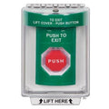 STI SS2138PX-EN Indoor/Outdoor Flush Pneumatic, Illuminated, Stopper Station with Push to Exit, Green