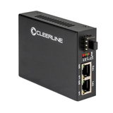 Cleerline SSF-SFP-RJ452POE-1G-UK 1 x SFP to 2 x RJ45 Gb Ethernet Fiber Optic Media Extender with POE+