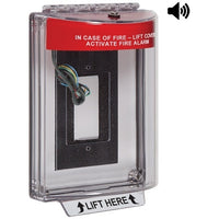STI 13330FR Universal Stopper with Horn and Relay Enclosed Flush Back Box, Fire, Red
