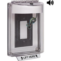 STI 13330NW Universal Stopper with Horn and Relay Enclosed Flush Back Box, No Label Included, White