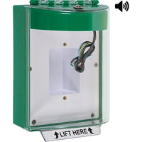 STI 13430NG Universal Stopper with Horn and Relay Enclosed Back Box Sealed Mounting Plate, No Label Included, Green