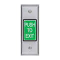 SDC 412NU 410 Series Narrow Push to Exit Button Switch, Momentary (MO), SPDT, Green/Red Button, Dull Stainless