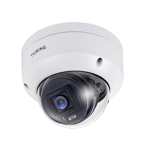 Turing Video EVC5FD256-1Y 5MP EDGE+ Cloud Dome Camera with TV-CORE1Y VSaaS Core License, 256Gb Onboard Storage, 2.8mm Lens, NDAA/TAA Compliant, White