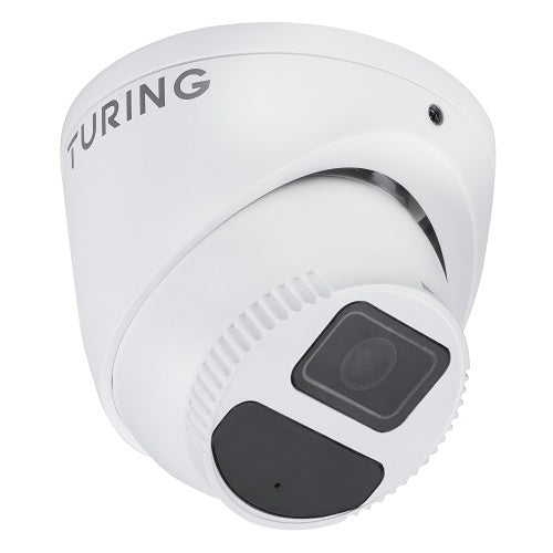 Turing Video EVD5FT256-1Y 5MP EDGE Cloud Turret Camera with TV-CORE1Y License, 256Gb Onboard Storage, 2.8mm Lens, White