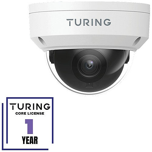 Turing Video TP-MFD4A28-1Y CORE AI VSaaS License-Enabled 4MP Low Light Dome IP Camera, 2.8mm Fixed Lens, White (Replaces TP-CMFD5A28)