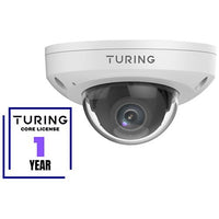 Turing Video TP-MFM4M28-1Y CORE AI VSaaS License-Enabled TwilightVision 4MP IR Mini Dome Camera, 2.8mm Lens, White