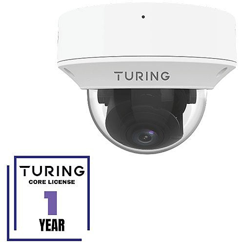 Turing Video TP-MMD8MV2-1Y CORE AI VSaaS License-Enabled TwilightVision 8MP IR Dome IP Camera, 2.8-12mm Motorized Varifocal Lens, White