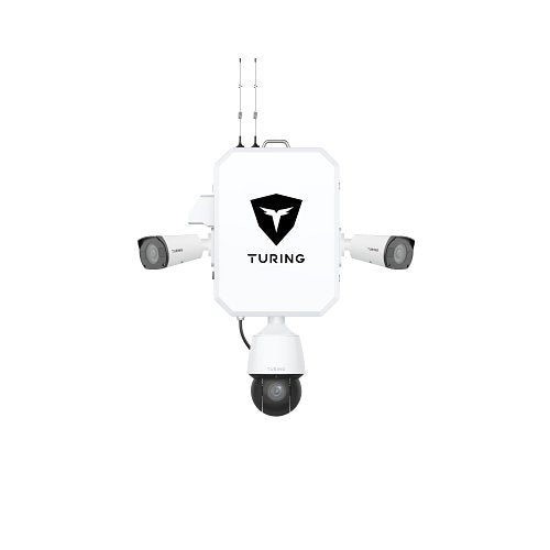 Turing Video SS-KG1-360-2B SkyShield 360 Outdoor System, Includes (2) 4MP Bullet Cameras, (1) 4MP PTZ Camera, and (3) 3-Year Core AI Licenses