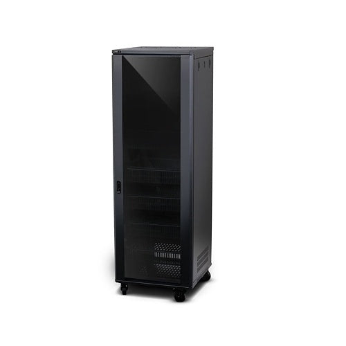 Strong SR-FS-SYSTEM-DC-42U FS Series Rack System with DC Fans, 24" Depth, 42U, Steel, Black