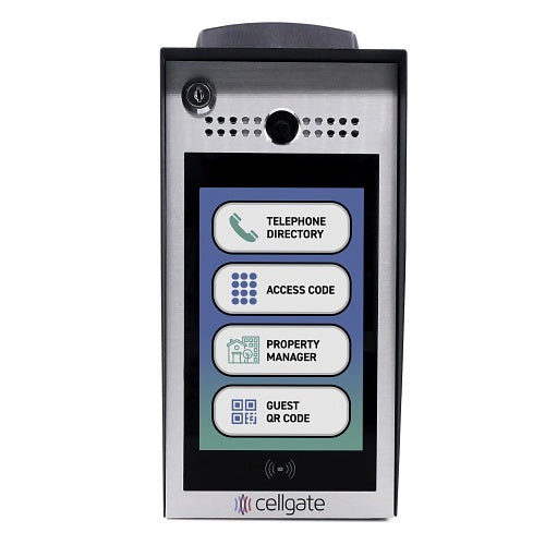 Cellgate AA1MLPE-VZN Watchman W480 VZN Telephone Entry with Live Streaming Video for Multi-Family or Commercial Applications, 8" Color Display, Pedestal-Mount